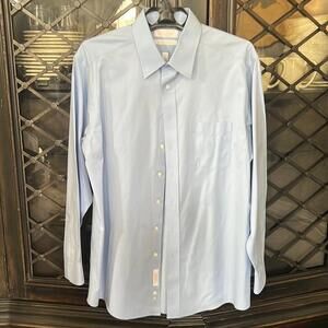 Roundtree & Yorke | Men's Blue Long Sleeve Dress Shirt | Size 16.5" | 0495